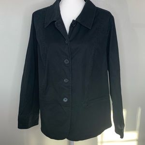 Lane Bryant black cotton stretch peplum blazer